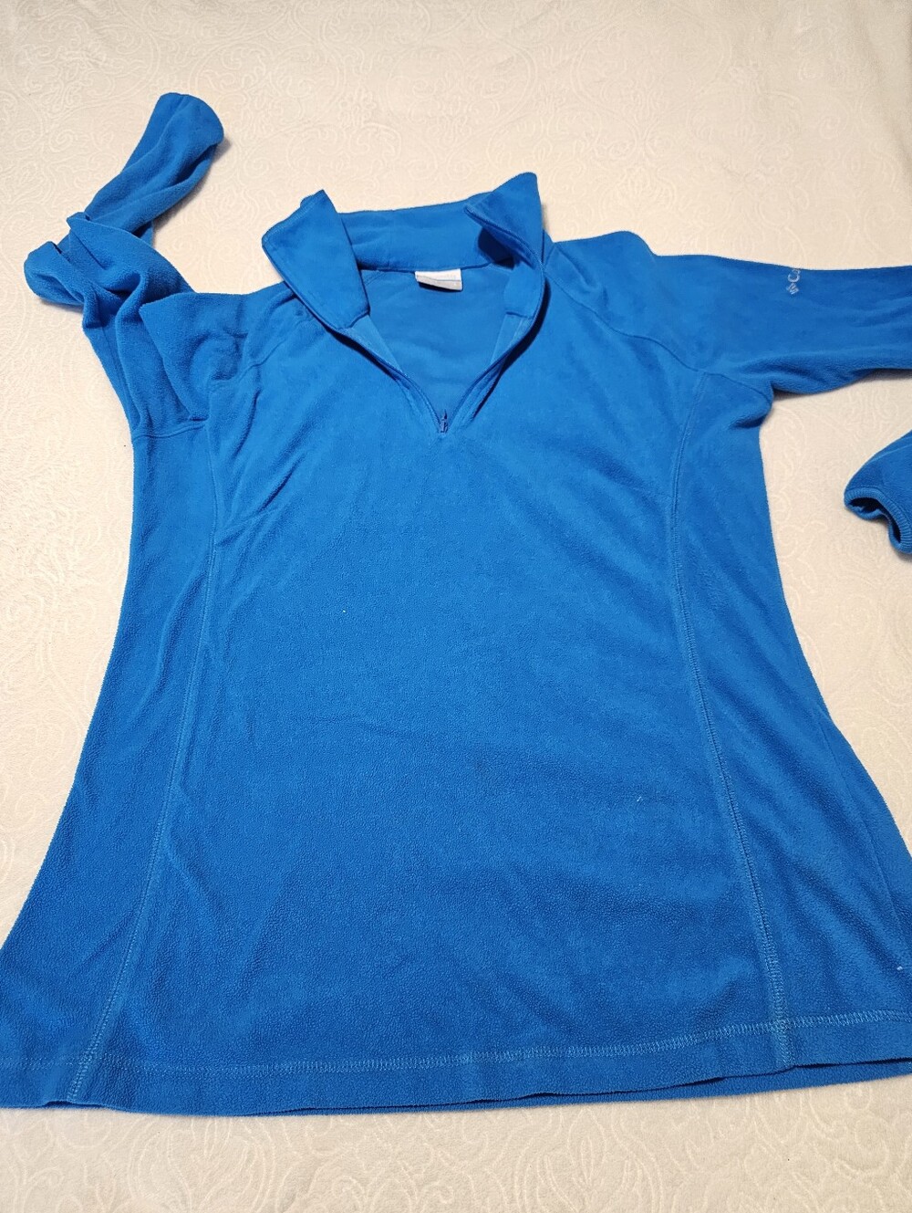 Columbia Womens Glacial IV Quarter Zip Fleece Pullover Blue Size Large 1564881